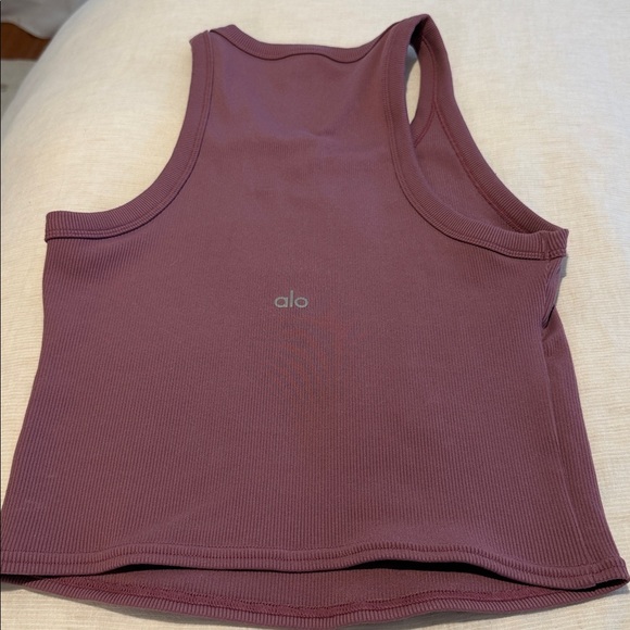 Alo Yoga Alo goddess ribbed go to tank smoky quartz in Pink - Picture 6 of 6